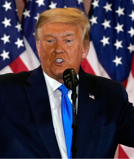 2020년 11월 4일(현지 시간) 도널드 트럼프 미국 대통령이 워싱턴 백악관에서  “우리가 이번 선거에서 이겼다”고 승리를 선언하고 있다. [AP=뉴시스]