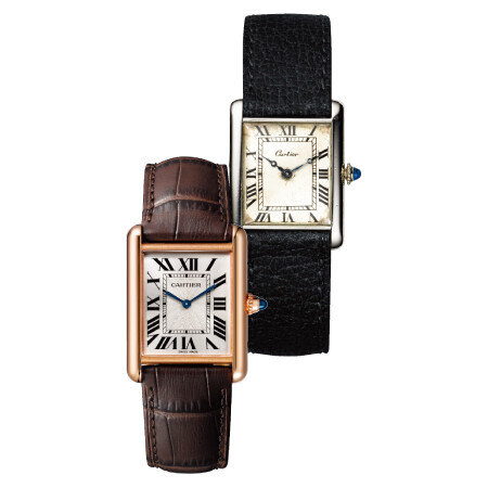1920년 탱크 루이 까르띠에(오른쪽)와2017년 최신 모델. [© Cartier, N. Welsh, Cartier Collection © Cartier]