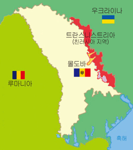 트란스니스트리아는 몰도바 동부에 위치하며 우크라이나와 국경을 맞대고 있다.[위키피디아]