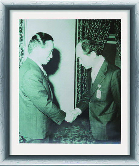 1968년 3월 공보비서관실 사회·언론 비서관에 임명된 뒤 박정희 당시 대통령과 악수하고 있는 김종신 전 청와대 비서관(오른쪽).