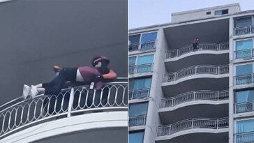 “떨어지려 한다” 아파트 15층 매달린 치매 여성 극적 구조