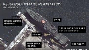 美 싱크탱크 “길이 140m 北 최대 신형 군함, 남포서 포착”