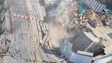 광명 신안산선 공사현장 붕괴…1명 고립, 1명 연락두절