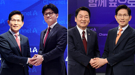 김문수 “尹에 하는 것 보니 사람인가 싶다” 한동훈 “민주주의자가 맞나”