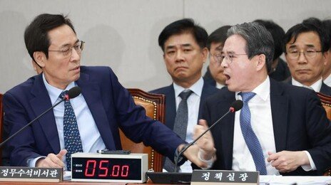 “따님 전세사시죠” 공격에 김용범 격노…김병기 “정책실장! 여기가 화내는 곳이냐”