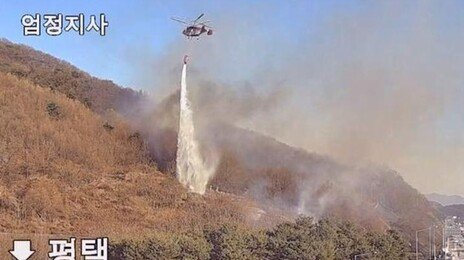 고속도로 달리던 차량서 불…인근 야산으로 번졌다가 진화