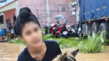 “개 없이는 나도 안 가”…홍수 속 구조 거부한 여성