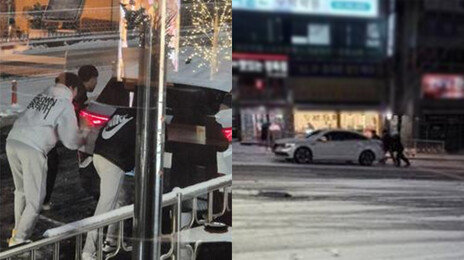 폭설로 차량 고립되자…가방까지 던지고 도운 중학생들