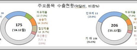 12월 1~10일 수출 206억 달러, 전년比 17.3%↑…반도체 수출 ‘활활’