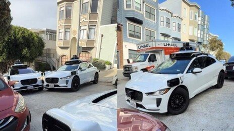 “영원히 머물건가”…자율주행 택시 3대 대치에 막힌 골목길