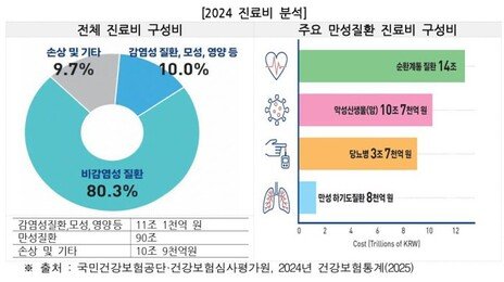 5명 중 4명은 암·심뇌혈관 질환 등 만성질환으로 사망…진료비 90조 원