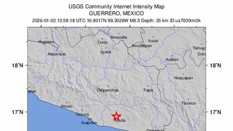 멕시코 남서부서 규모 6.5 지진…셰인바움 “심각한 피해 없어”