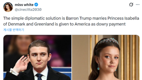 “트럼프 아들·덴마크 공주 결혼시키자”…그린란드 풍자 ‘시끌’
