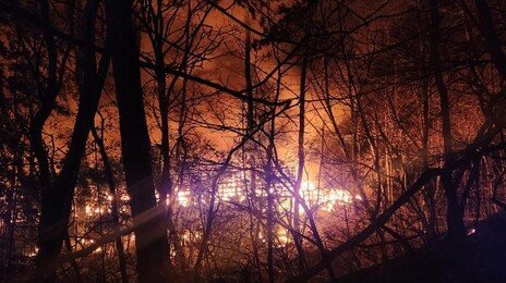 14시간 태운 부산 기장 산불, 발화점은 ‘무허가 공장’