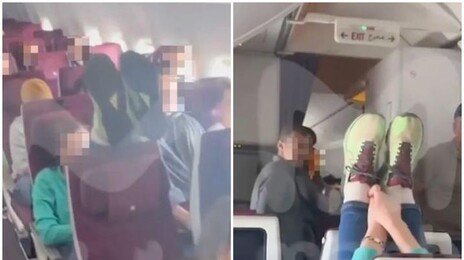 “등받이 젖혔다고…” 기내 앞좌석에 ‘두 발’ 올린 민폐 승객