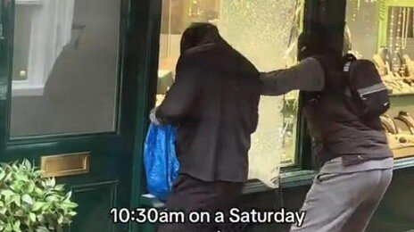 대낮에 창문 깨고 귀금속 쓸어담아간 강도들