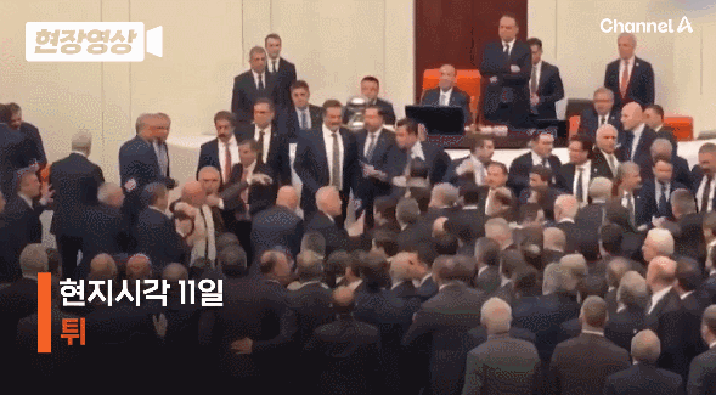 격투기장 아닌 의회…튀르키예 의원들 ‘주먹 난투극’