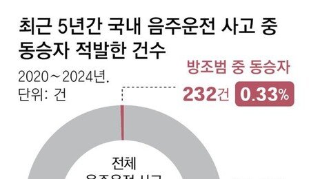 ‘음주운전 동승’ 처벌 적은 한국… 日, 술 줘도 방조죄