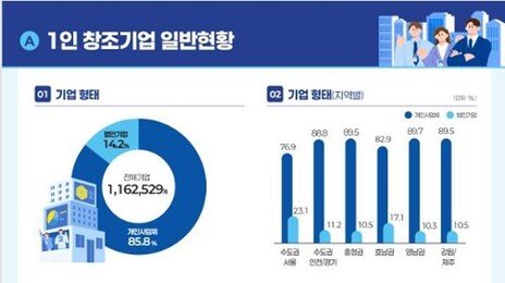 ‘1인 창조기업’ 116만개 넘어서…전자상거래가 28%
