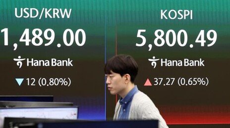 美-이란 휴전에 코스피 5800 뚫어…환율 1500원 밑으로