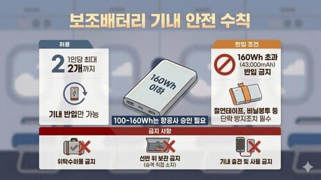 4월20일부터 기내 보조배터리 반입 최대 2개…충전·사용 금지