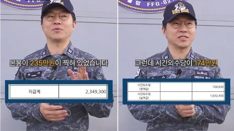 해군 “함정 막내 하사 월 400만원 실수령” 급여 명세서 공개