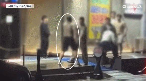 새벽 대전 도심서 ‘문신 덩치’들 웃통 벗고 난투극