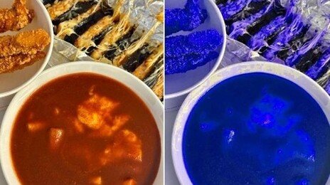 “정치적 중립 의지”…‘빨간-파란 떡볶이’ 인증샷 등장