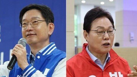 [출구조사]김경수 54.3 박완수 45.7…경남지사 민주 우세