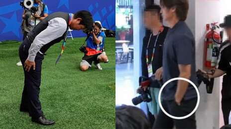 日감독은 패한뒤 90도 인사…박문성 “그게 그렇게 어려운가”