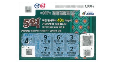 ‘5000원 당첨 복권’ 교환하러 갔는데…점주 화들짝 “5억원이네요”