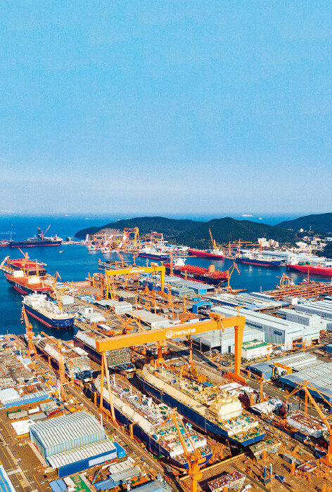 경남 거제시 옥포만 한화오션 거제사업소 전경. [한화오션]