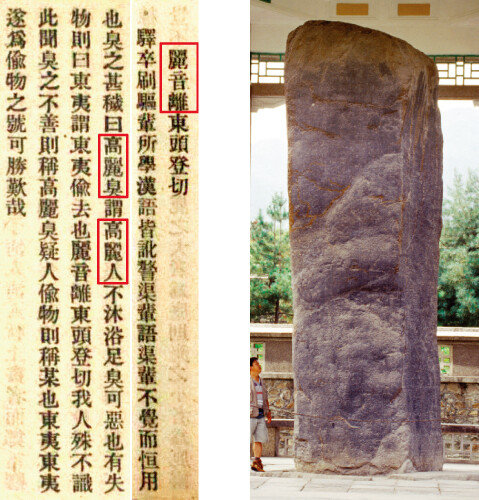 고린내의 어원을 다룬 ‘열하일기’(위)와 장수왕이 세운 광개토태왕비. [사진 제공 · 서길수 교수]