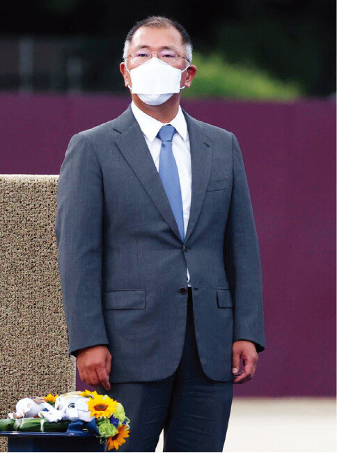 정의선 현대자동차그룹 회장이 2020 도쿄올림픽 양궁 여자개인전 시상식에 참석했다. [동아DB]