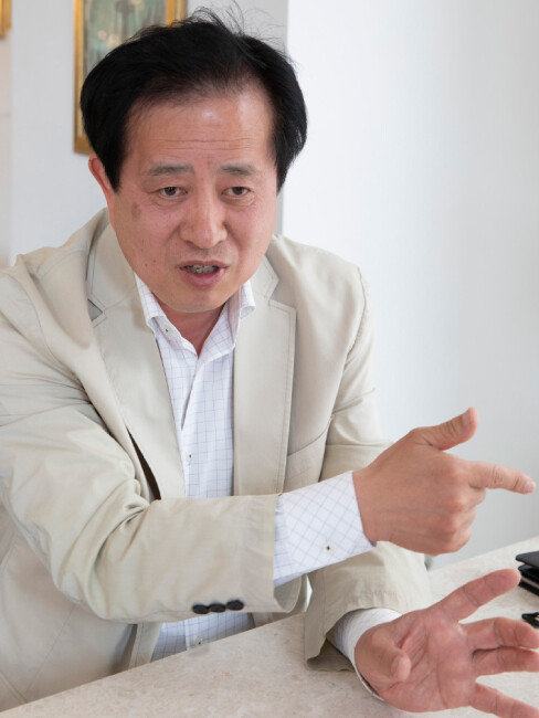 임동수 일산신도시연합회 대변인이 3기 신도시인 고양 창릉지구 개발의 문제점을 토로하고 있다.  [박해윤 기자]