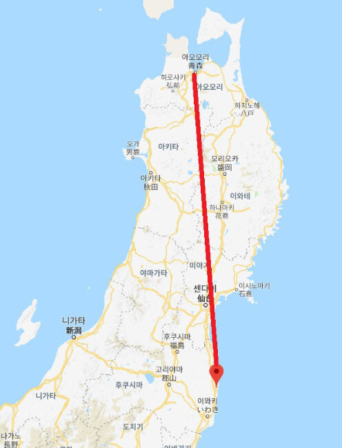 아오모리현은 후쿠시마 원전사고 지역에서 약 350km 떨어져 있다.