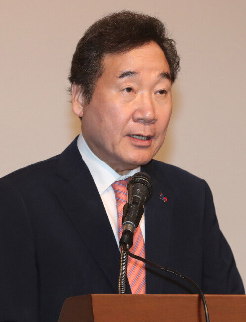 3월 5일 이낙연 국무총리가 ‘조경의 날’ 기념식에서 미세먼지에 대해 언급하고 있다. [뉴시스]