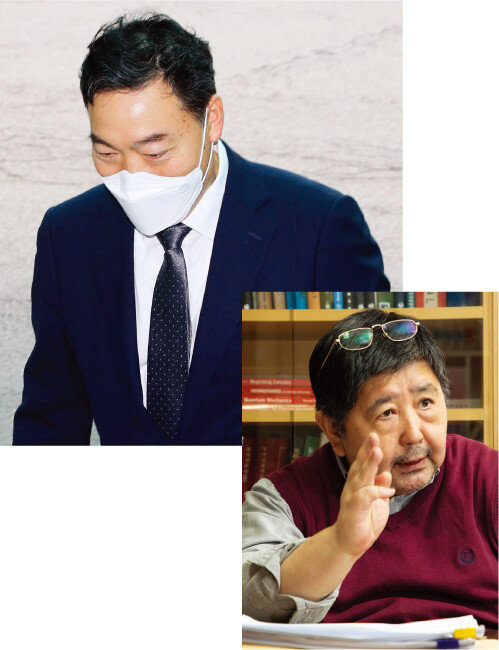 김오수 검찰총장(위). 2018년 6월 15일 한국수력원자력 이사회에서 월성 원전 1호기 조기 폐쇄에 당시 비상임이사 로서 홀로 반대한 조성진 경성대 교수. [박영대 동아일보 기자, 조영철 기자] 