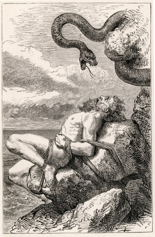 로키의 형벌, Louis Huard, 1900.