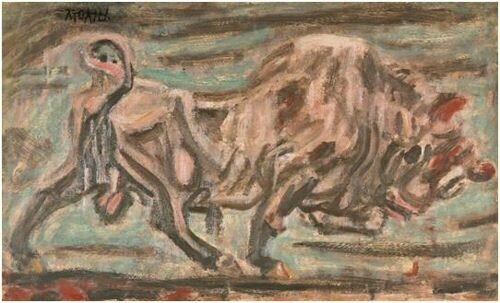 2018년 3월 서울옥션에서 47억 원에 거래된 이중섭의 그림 ‘황소’. [동아DB]