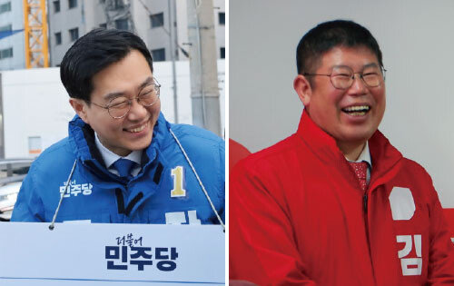 장경태 더불어민주당 후보(왼쪽)와 김경진 국민의힘 후보. [장경태 공식홈페이지, 페이스북]