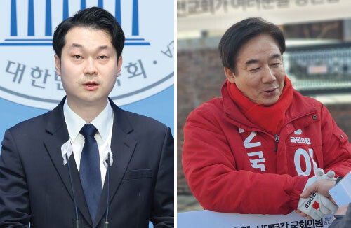 김동아 더불어민주당 후보(왼쪽)와 이용호 국민의힘 후보. [페이스북]