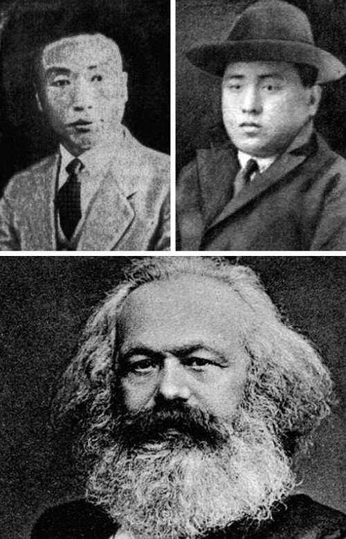 소춘 김기전, 소파 방정환, 카를 마르크스(위 왼쪽부터 시계 방향으로). [사진 제공=동아DB]