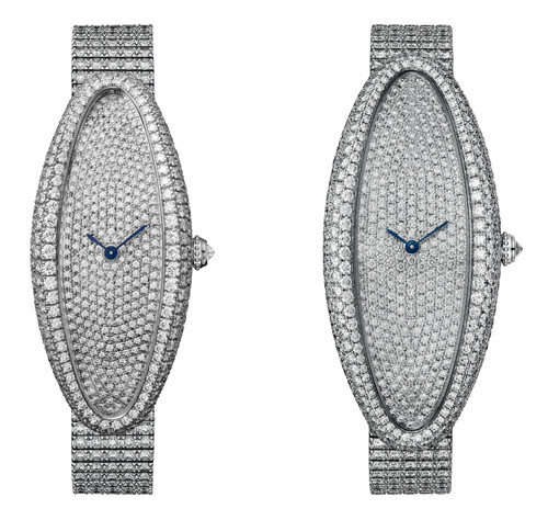 베누아 알롱제 주얼리 워치 Medium 모델. Extra Large 모델(왼쪽부터) [© Cartier]