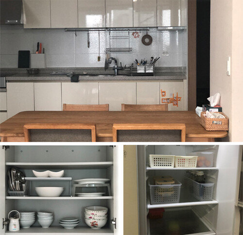 미니멀 라이프 실천 5년 차, 유튜브 ‘심플TV’를 운영 중인 초아의 주방. 컵을 제외하고 5인 가족에게 필요한 그릇은 딱 이 정도면 충분하다. [심플 tv]