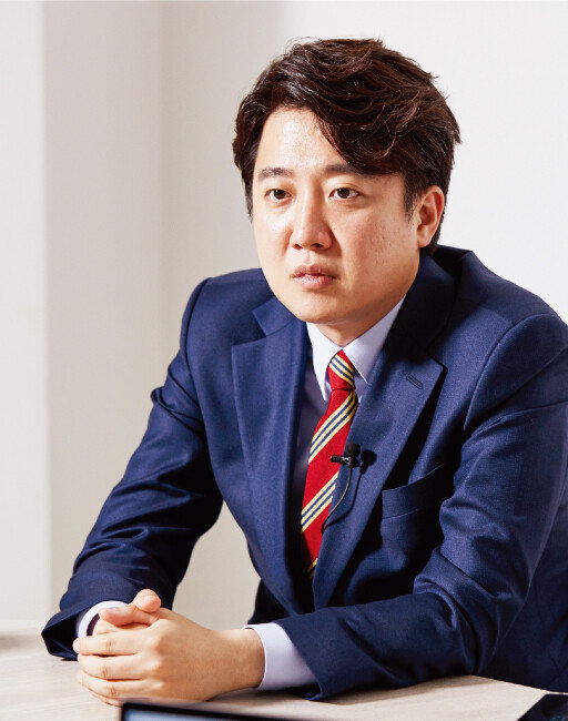 국민의힘 이준석 전 최고위원이 5월 25일 서울 서대문구 동아일보 충정로 사옥에서 당대표 비전을 설명하고 있다. [홍중식 기자]