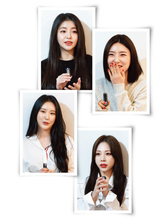 걸그룹 ‘브레이브걸스’ 멤버들이 기자와 인터뷰하고 있다.  [홍태식]