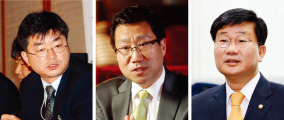 이호철 전 민정수석비서관, 양정철 전 홍보기획비서관, 더불어민주당 전해철 의원(왼쪽부터).[동아 DB,뉴시스]