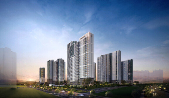 대우건설이 경기도 평택시 장안동 브레인시티에 신축하고 있는 ‘브레인시티 푸르지오’의 투시도. 대우건설 제공