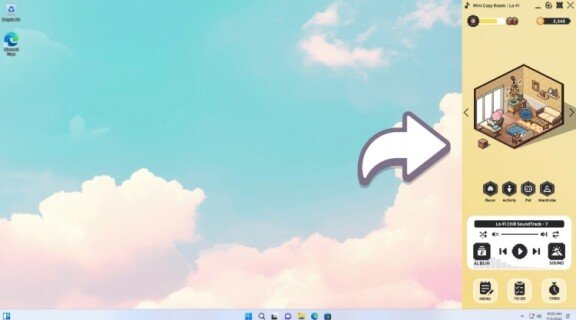 미니 코지룸: Lo-Fi 사용 화면. 온라인 게임 플랫폼 스팀 홈페이지 캡처